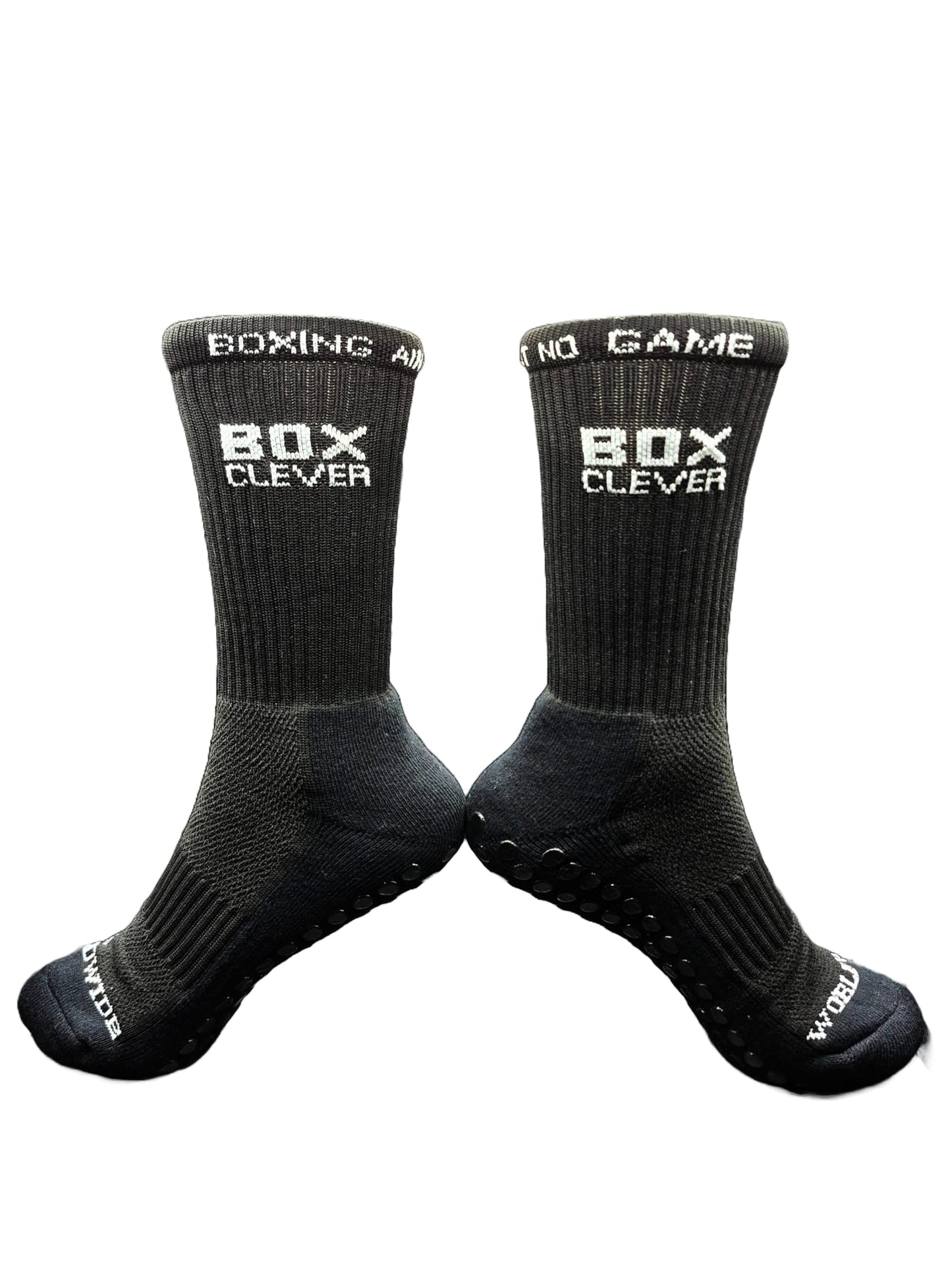 Black and White Boxing Ain’t No Game Grip Socks