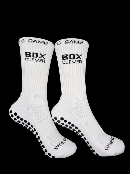 White and Black Boxing Ain’t No Game Grip Socks