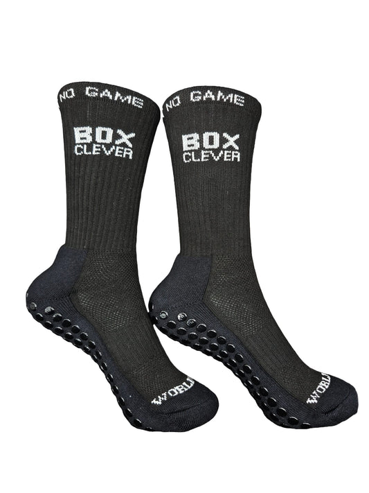 Black and White Boxing Ain’t No Game Grip Socks